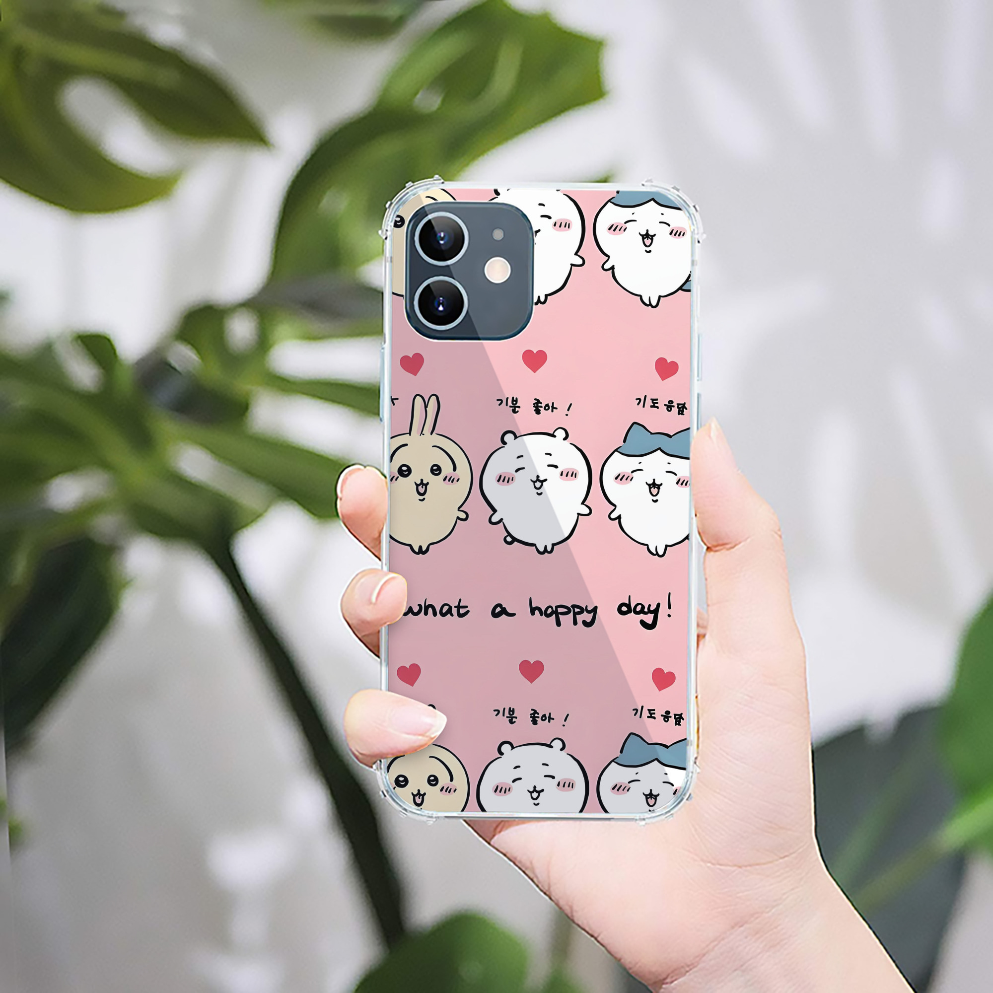 （画像用） ちいかわ Chii-kawa 【iPhone 12シリーズ対応】透明スマホケース（クリアソフトケース）